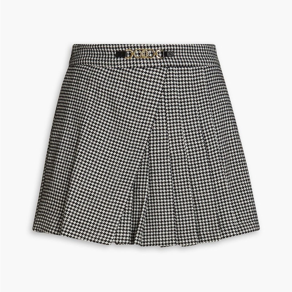Maje Black and White Skorts with Houndstooth Pattern